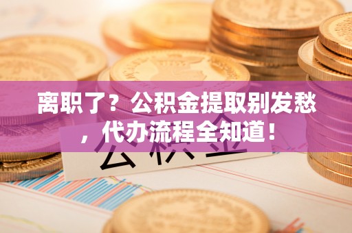 定边离职了？公积金提取别发愁，代办流程全知道！