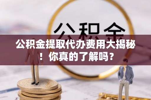 定边公积金提取代办费用大揭秘！你真的了解吗？